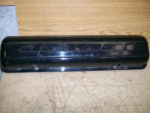 Vintage 1955 59 265 283 v8 chevy script valve cover staggered holes very  nice