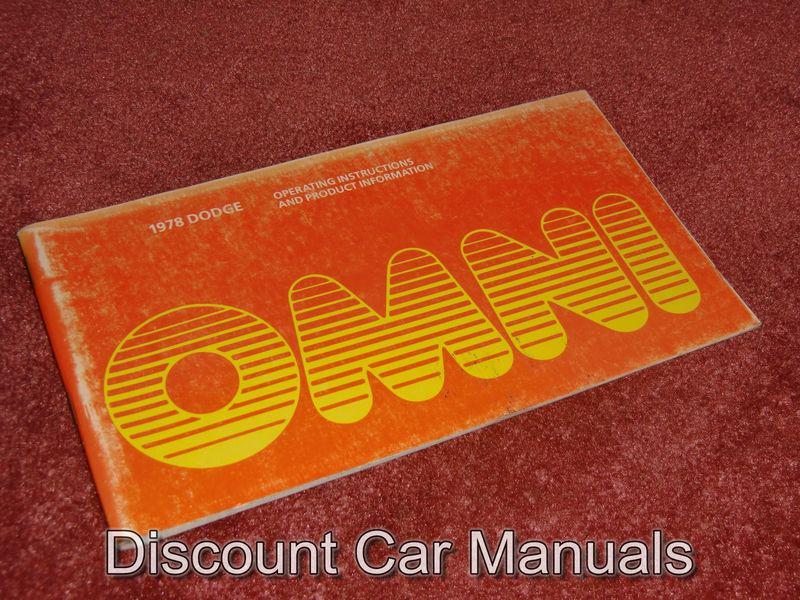 ★★ 1978 dodge omni owners manual l@@k 78!! ★★