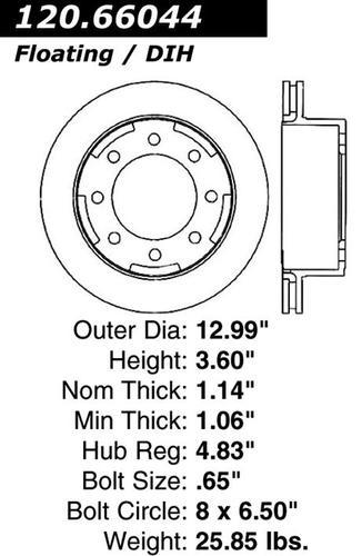 Centric 120.66044 rear brake rotor/disc-premium rotor-preferred