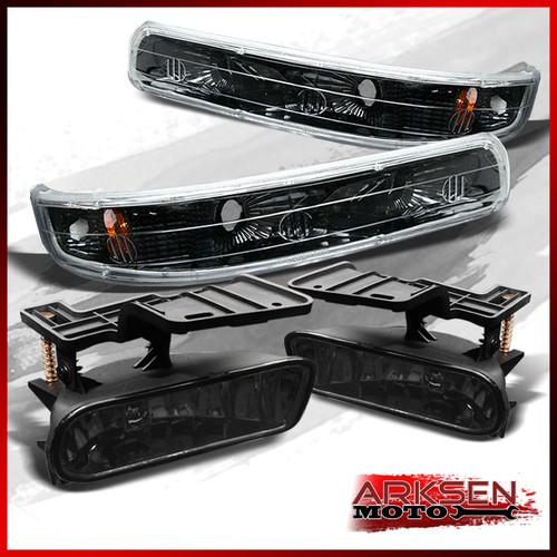 Smoked 99-02 silverado 00-06 suburban tahoe fog lights+bumper signal lamps set