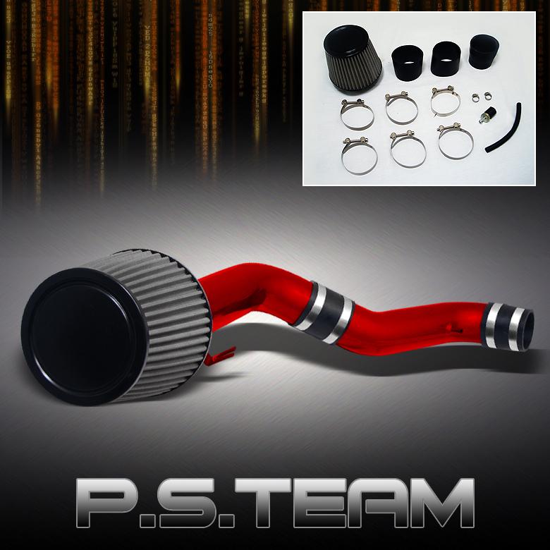 Fits 03-07 tiburon v6 red aluminum cold air intake stainless washable filter