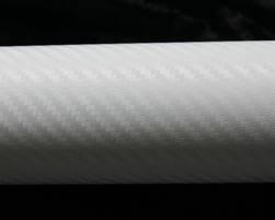 3d top grade white 24" x 60"  carbon fiber vinyl wrap bubble free air release