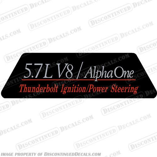 Fits mercruiser 5.7 litre v8 alpha one flame arrestor decal - red