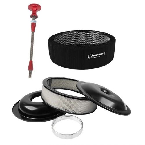 Air cleaner kit 14x4 with 5/16 stud / nut / wrap black kit paper element