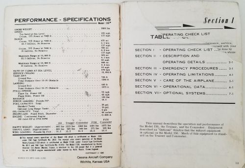 Cessna 1974 15 owner&#039;s manual, original, well studied