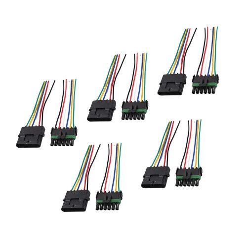 10x male female 16 awg assembled weather pack 6 pin sealed connector 6in wire b