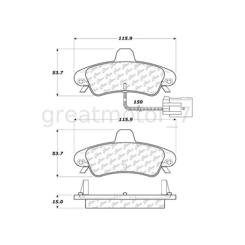 Posi quiet front rear brake pad disc brake pads for 1999-2002 mercury cougar