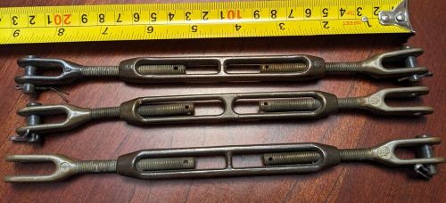 Lot of 3 vintage merriman wilcox crittenden bronze open sailboat turnbuckles