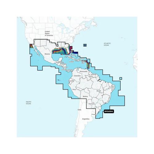 ​garmin navionics vision+™ nvsa004l - mexico, caribbean to brazil marine charts