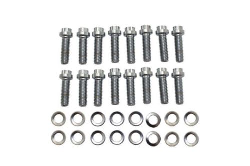 Chrome 12pt head intake 16pc bolt kit, fits chevy bbc v8 396-454 amc