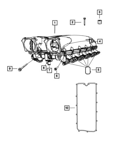 Genuine mopar intake plenum gasket 5037927aa