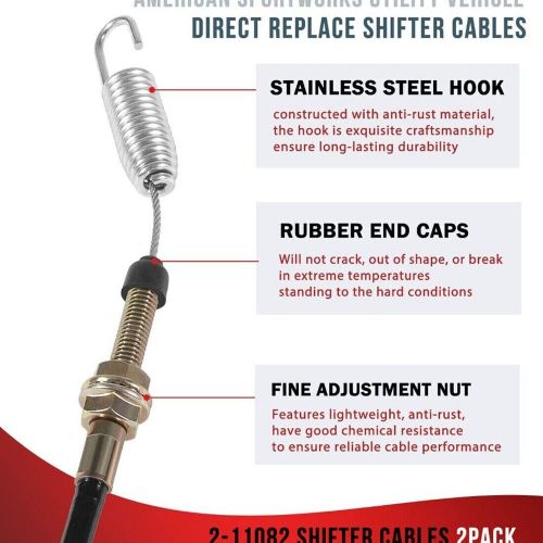 Cables set of 2 shifter for chuck wagon trail wagon 2-11082 american land master