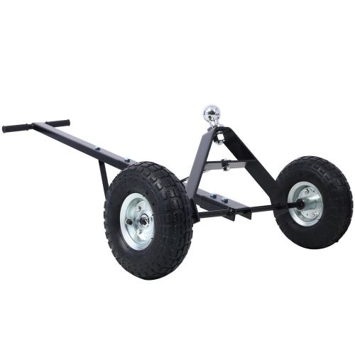 Adjustable trailer dolly with pneumatic tires 600 lb maximum capacity black