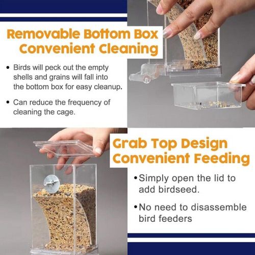 Bird feed dispenser without dirt, spill-proof bird feed dispenser f1711-