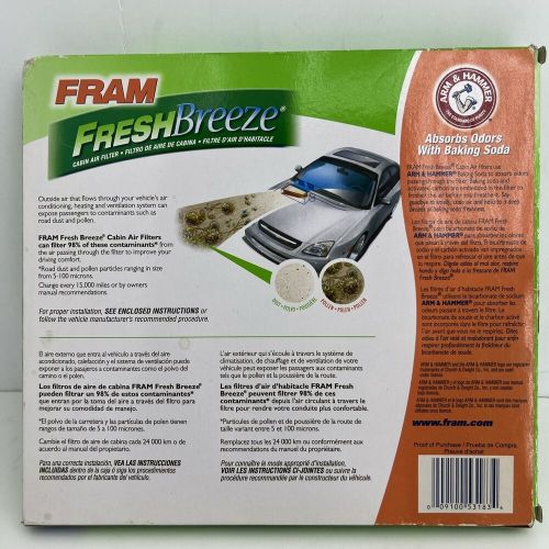 Fram fresh breeze cf10133 cabin air filter for toyota vehicles with arm &amp; hammer