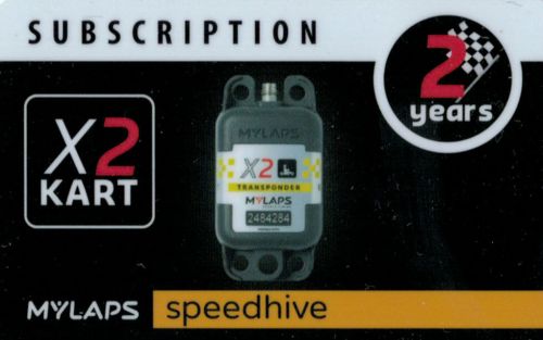 Mylaps x2 subscription 2-year renewal card for kart rechargeable transponder