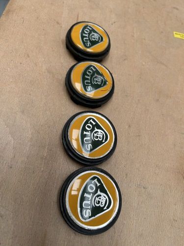 4x lotus genuine wheel centre caps hub alloy  centre caps 56mm yellow/green