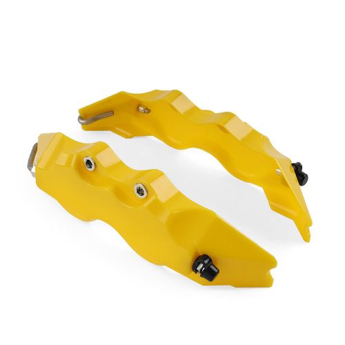 Pair yellow universal small size 3d style car auto disc brake caliper covers set