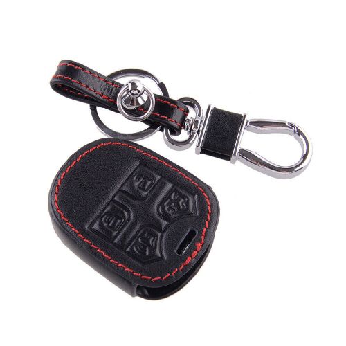 4 button pu leather key case with keychain protective cover for ford mustang 1pc