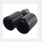 (l+r) id:2.5&#039;&#039; od: 3.5&#039;&#039; h dual m exhaust tip glossy carbon fiber quad tailpipe