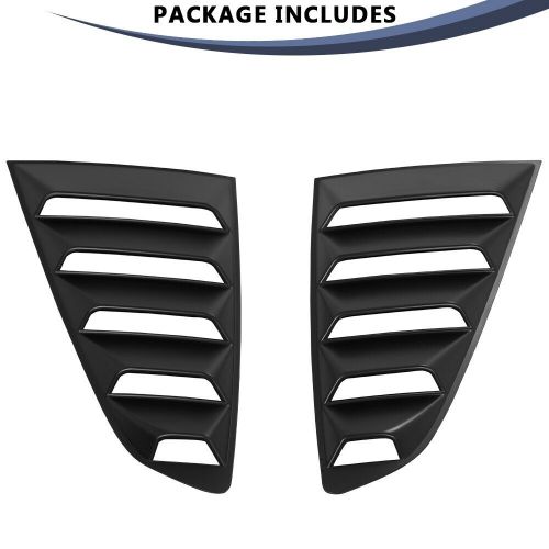 For ford mustang 15-23 classic side rear window louver scoop trims black pp pair