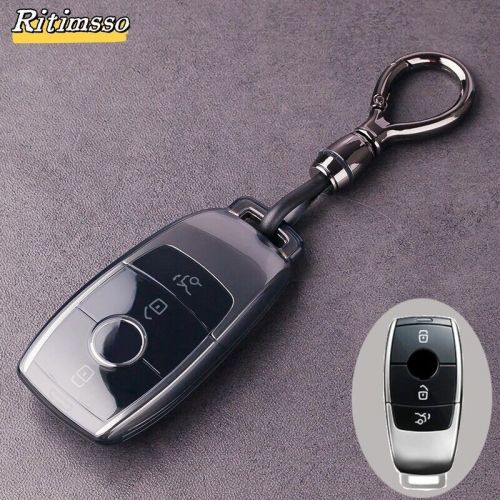 Tpu transparent car key case cover for mercedes benz e c s glc class e200 e400 e