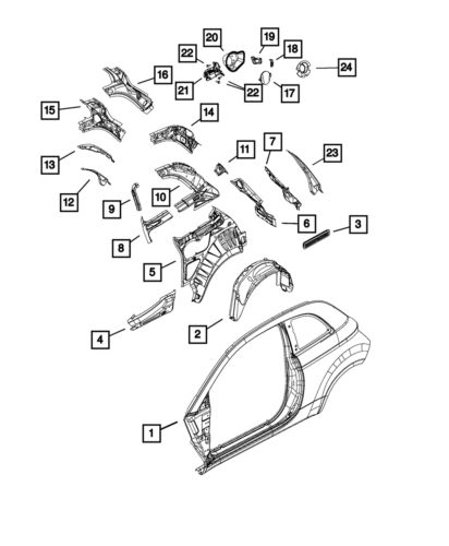 Genuine mopar lift-gate opening extension right 68071680aa