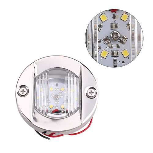 Pair led stainless steel transom boat navigation lamp anchor stern nav light 12v