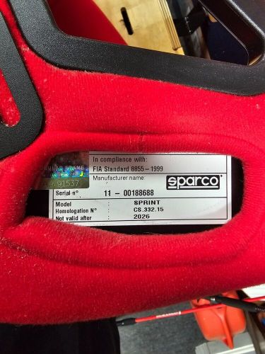 Sparco sprint red fia approved competition racing seat (great condition!)