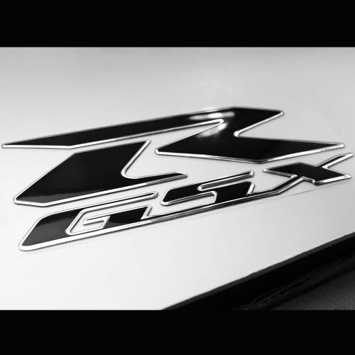 X2 8&#034; abs logo decal+6.25&#034;gsxr fairing emblem sticker suzuki 2-tone black/chrome