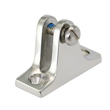 Deck fitting stainless steel 7mm fork 6mm pin diameter 80 degrees angle