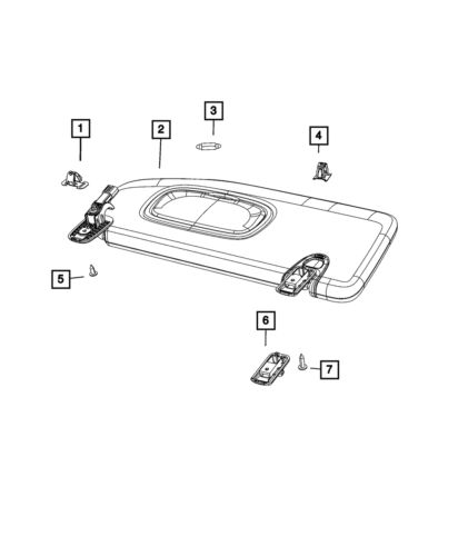 Genuine mopar visor left 7bc61dx9ab