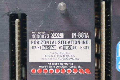 Bendix corp in-881a horizontal situation indicator 4000873-8101 sv yellow tag