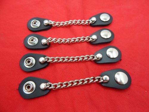 Lot of 4 biker motorcycle leather and chain vest extenders junk draw find 4&#034;