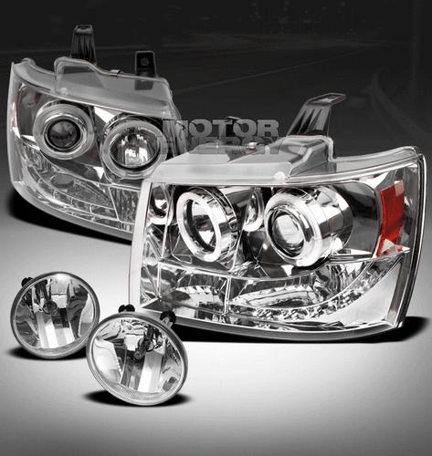 2007-2012 chevy avalanche/suburban/tahoe led halo projector head lights+fog lamp