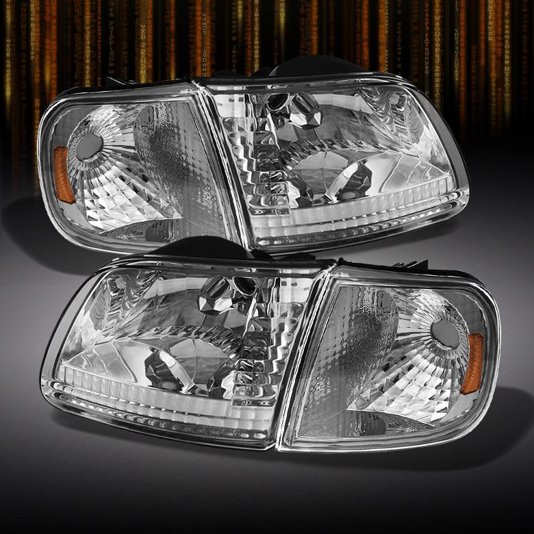 97-03 f150 f250ld expedition crystal headlights + clear corner signal lights