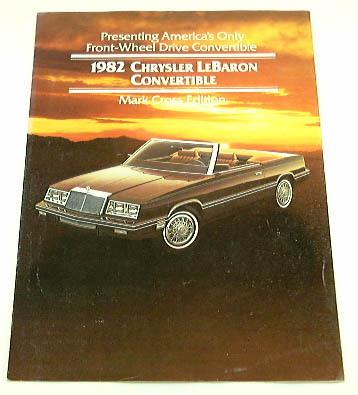 1982 82 chrysler le baron mark cross edition brochure