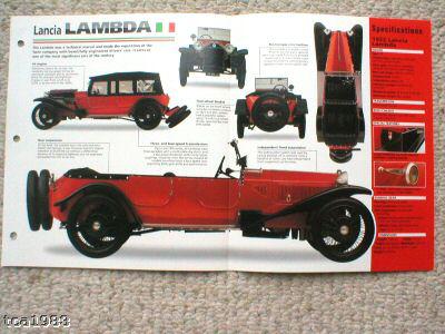 1922 lancia lambda imp brochure