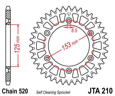 Jt sprocket rear 50t aluminum fits honda cr250 r-4 2004