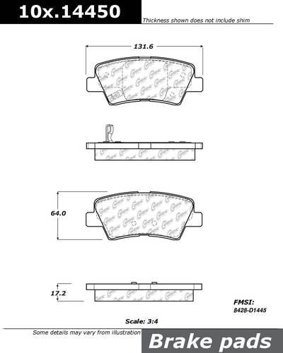 Centric 105.14450 brake pad or shoe, rear