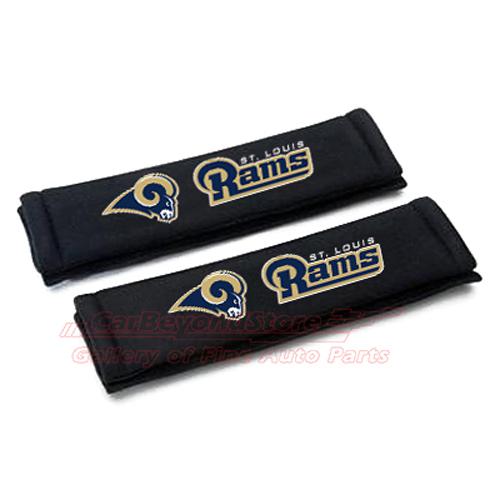 Nfl st. louis rams seat belt shoulder pads, pair, licensed + free gift