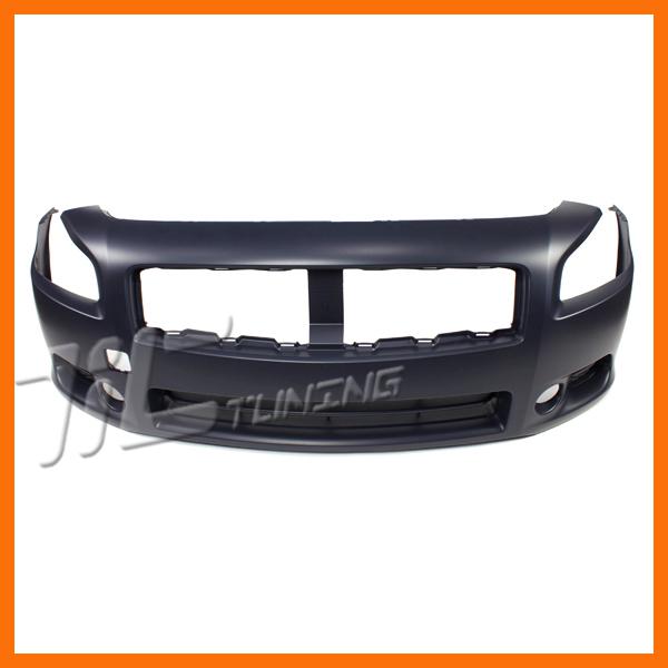 09-12 nissan maxima front bumper cover primered plastic 3.5 s 3.5l sv fog holes