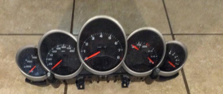 2007 porsche 911 997 turbo instrument cluster, speedometer