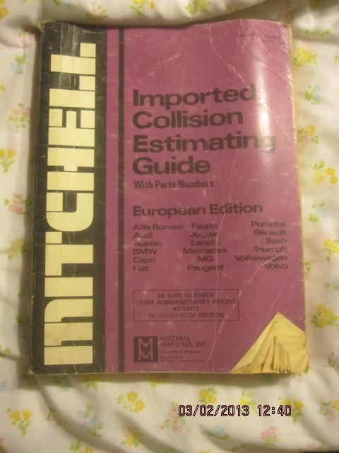 1980 mitchell imported collision estimating guide march 1980 european edition