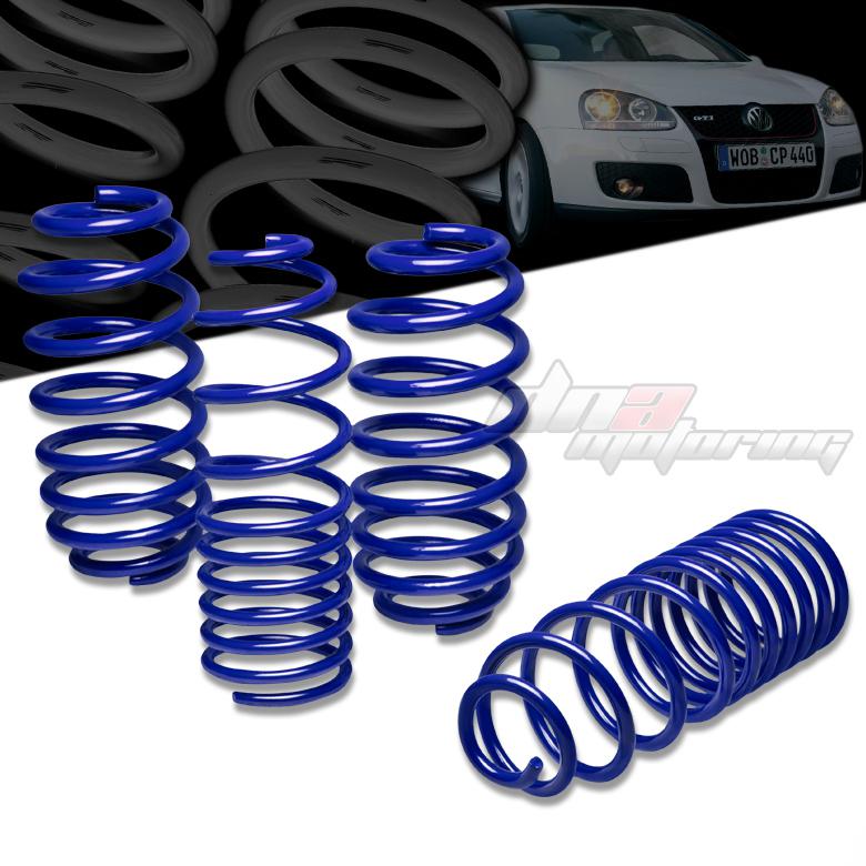 06-12 vw golf rabbit blue 1.25"drop suspension lowering springs/spring 255/245lb