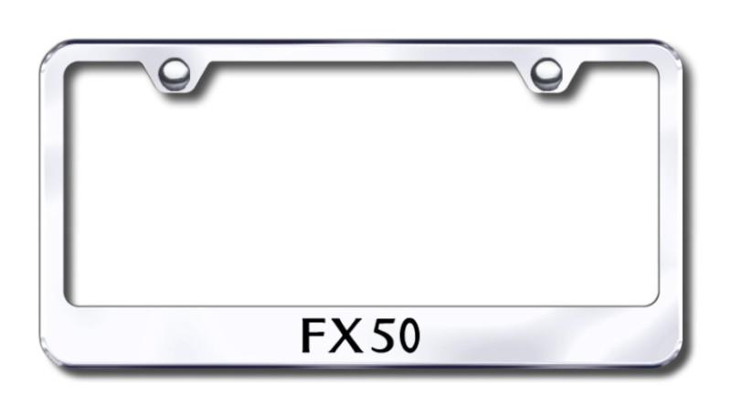 Infiniti fx50  engraved chrome license plate frame -metal made in usa genuine