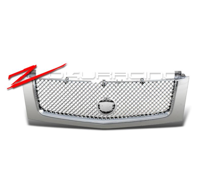 02-06 cadillac escalade chrome front hood grill grille