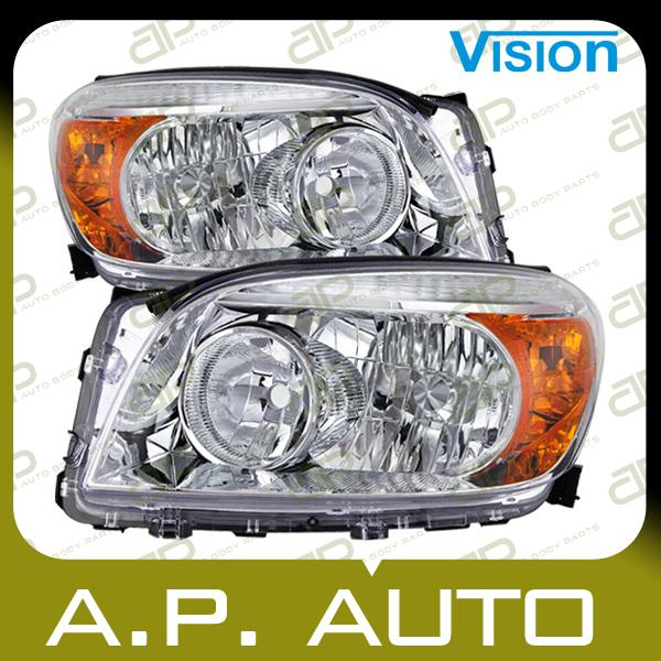 Pair head light lamp assembly 06-08 toyota rav4 base limited l+r new replacement