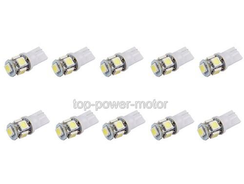 10pcs t10 194 168 2825 5smd led white super bright car bulbs dome lam 007-10