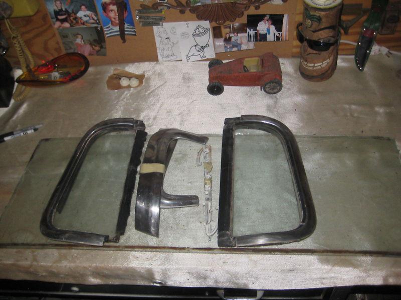 1958 ford courior rear glass 3pcs and courior script and side trim